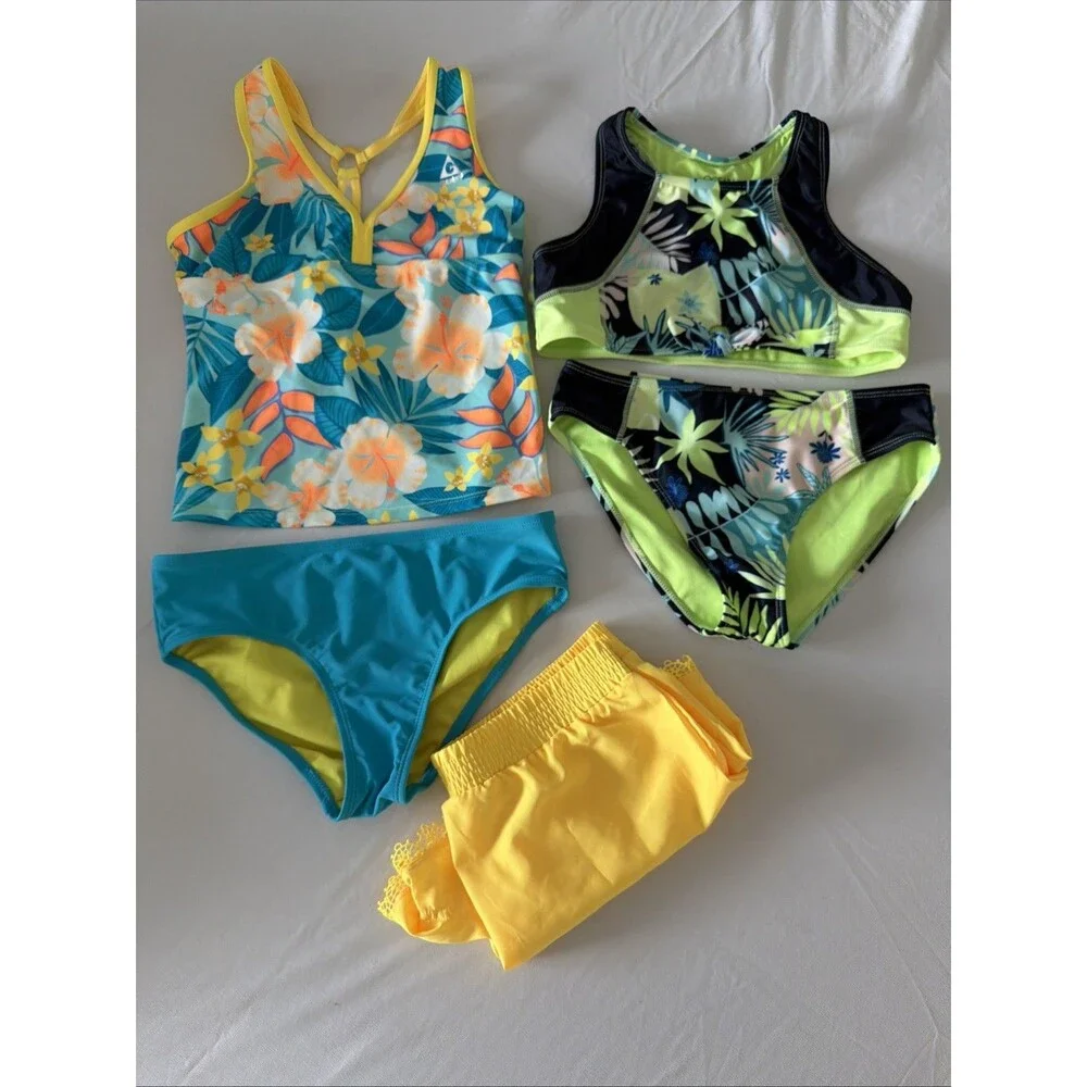 5 Pcs Lot Girls Sz 14 Beachwear Swimsuit Swim Bathing Suit Cruise Tankini Shorts